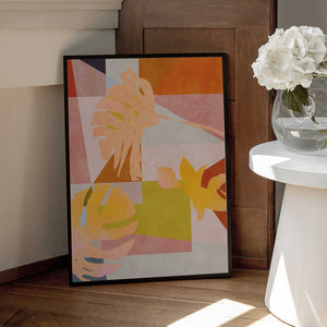 Tablou înramat „Organic Bauhaus Geometry Leaves” de Ana Rut Bre