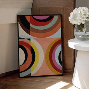 Tablou înramat „Warm Colors Bauhaus Geometry3” de Ana Rut Bre