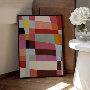 Tablou înramat „Warm Colors Bauhaus Geometry4” de Ana Rut Bre