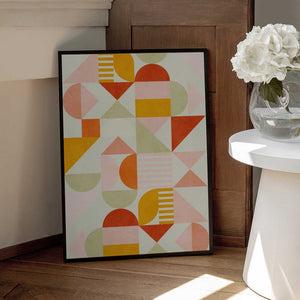 Tablou înramat „Bauhaus Fun Pastel” de Ana Rut Bre