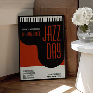 Tablou înramat „Jazzy Days   Dark Red” de Kubistika