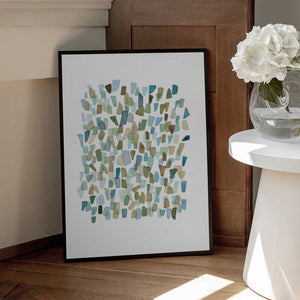Tablou înramat „Green Mossy Seaglass” de Louise van Terheijden