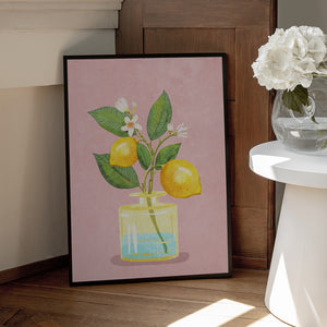 Tablou înramat „Lemon Bunch In Vase” de Raissa Oltmanns