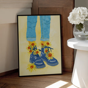 Tablou înramat „Sunflower Walk” de Raissa Oltmanns
