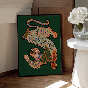 Tablou înramat „Asiantiger Green” de Arty Guava