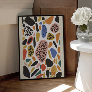 Tablou înramat „Vibrant Pebble Mosaic” de Treechild