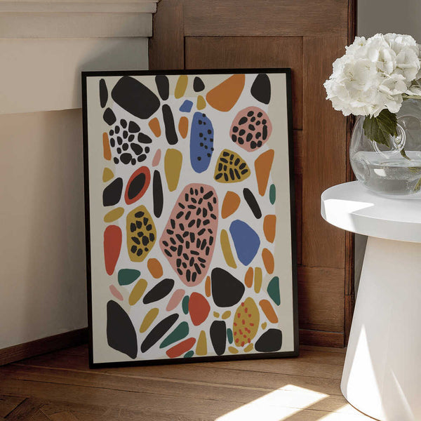 Tablou înramat „Vibrant Pebble Mosaic” de Treechild