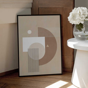 Tablou înramat „Neutral Semicircles Poster” de Elena Ristova
