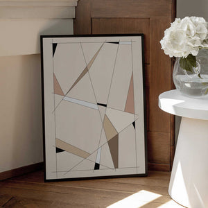 Tablou înramat „Geometric Beige Art” de Elena Ristova