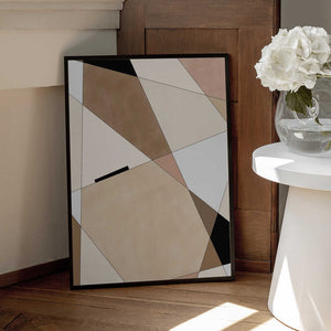 Tablou înramat „Geometric Beige art” de Elena Ristova