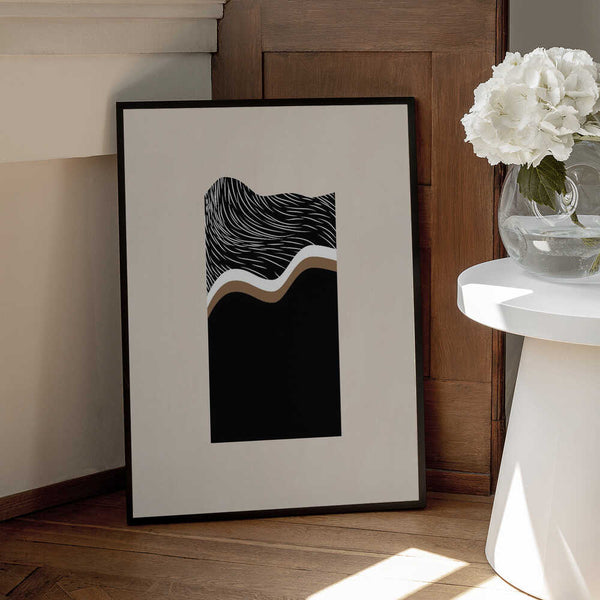 Tablou înramat „Monochrome Waves” de Elena Ristova