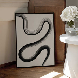 Tablou înramat „Black Brush Stroke Art” de Elena Ristova