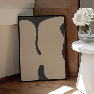 Tablou înramat „Graphic Beige Shapes Art” de Elena Ristova