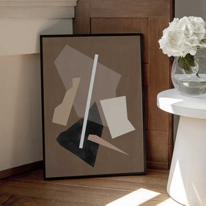Tablou înramat „Brown Paper Cuts Painting” de Elena Ristova