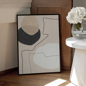 Tablou înramat „Organic Shapes &amp; Lines Painting” de Elena Ristova