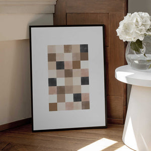 Tablou înramat „Geometric Pattern of Muted Earthy Tones” de Elena Ristova