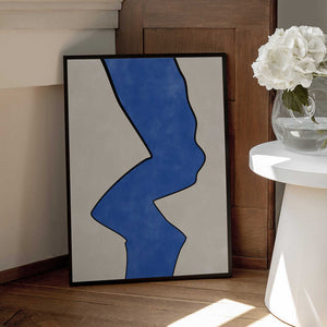 Tablou înramat „Bold Blue Contour” de Elena Ristova