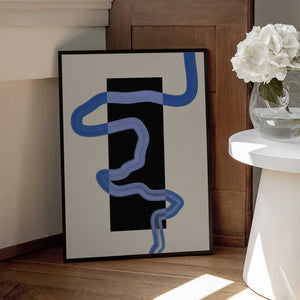 Tablou înramat „Blue Pathway Flow” de Elena Ristova