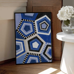 Tablou înramat „Geometric Pattern With Hexagonal Shape” de Elena Ristova