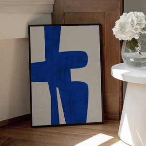 Tablou înramat „Blue Harmony Shape” de Elena Ristova