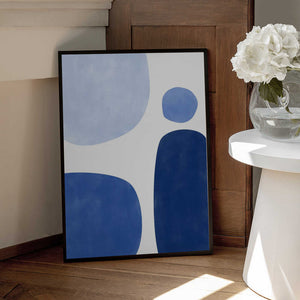 Tablou înramat „Blue Geometric Flow” de Elena Ristova