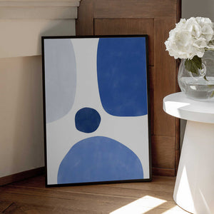 Tablou înramat „Blue Harmony Shapes” de Elena Ristova
