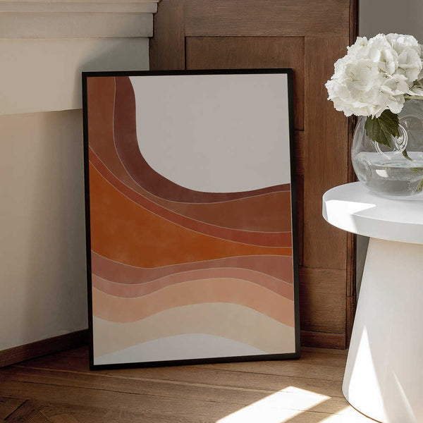 Tablou înramat „Layered Bands In Earthy Tones” de Elena Ristova