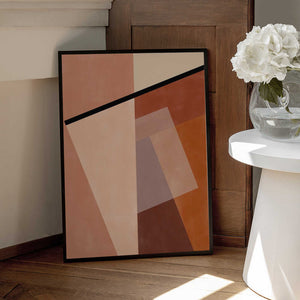 Tablou înramat „Geometric Shapes And Warm Earth Tones” de Elena Ristova