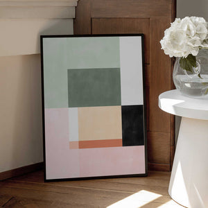 Tablou înramat „Abstract Composition With Geometric Shapes” de Elena Ristova