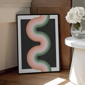 Tablou înramat „Wavy Pattern With Layered Pastel Tones” de Elena Ristova