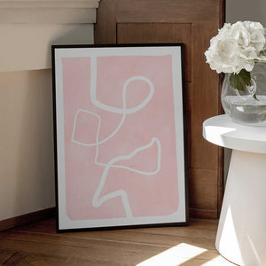 Tablou înramat „Blush Flow Lines” de Elena Ristova
