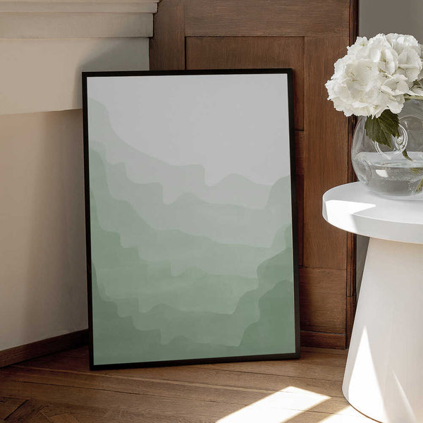 Tablou înramat „Emerald Wave Scape” de Elena Ristova