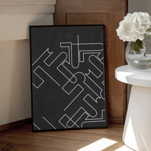 Tablou înramat „Geometric Maze Lines” de Elena Ristova