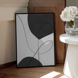 Tablou înramat „Monochrome Flow” de Elena Ristova