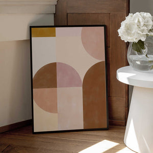 Tablou înramat „Earthy Geometrics” de Elena Ristova