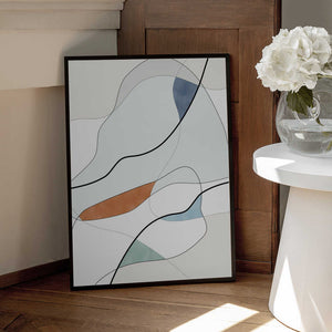 Tablou înramat „Fluid Shapes And Soft Color Blocks” de Elena Ristova