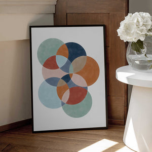 Tablou înramat „Colorful Overlapping Circles” de Elena Ristova