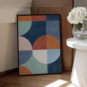 Tablou înramat „Geometric Shapes With Bold Circles” de Elena Ristova