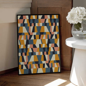 Tablou înramat „Rainbow Plus Shapes  Blue Mustard14” de Ana Rut Bre