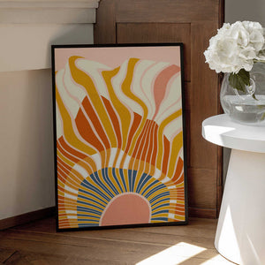 Tablou înramat „Rainbow Plus Shapes  Blue Mustard12” de Ana Rut Bre