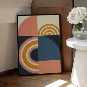 Tablou înramat „Rainbow Plus Shapes  Blue Mustard9” de Ana Rut Bre