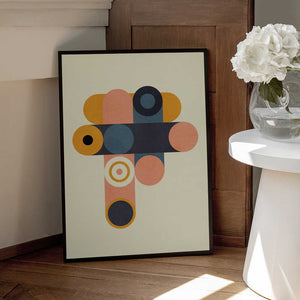 Tablou înramat „Rainbow Plus Shapes  Blue Mustard8” de Ana Rut Bre