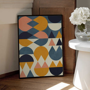 Tablou înramat „Rainbow Plus Shapes  Blue Mustard6” de Ana Rut Bre
