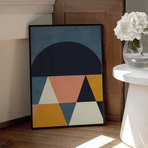 Tablou înramat „Rainbow Plus Shapes  Blue Mustard4” de Ana Rut Bre
