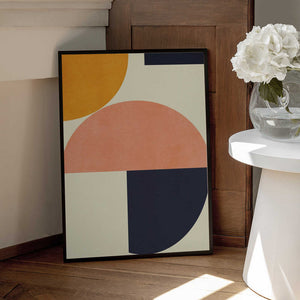 Tablou înramat „Rainbow Plus Shapes  Blue Mustard2” de Ana Rut Bre