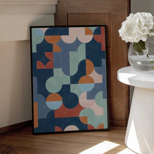 Tablou înramat „Geometric Abstract With Vibrant Colors” de Elena Ristova
