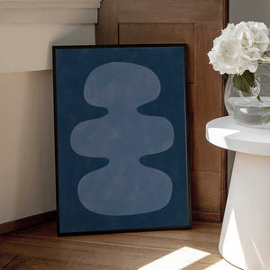 Tablou înramat „Blue Silhouette Form” de Elena Ristova