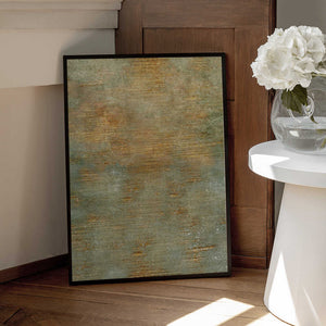 Tablou înramat „Abstract Green Gold Art” de Bilge Paksoylu