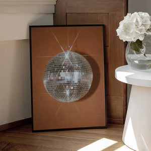 Tablou înramat „Orange Disco Ball” de Samantha Hearn