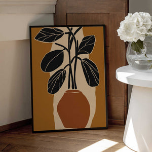 Tablou înramat „Bold Leaf Silhouette” de Treechild